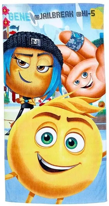 Badehåndklæde - Emoji - 70x140 cm - 100% Bomuld